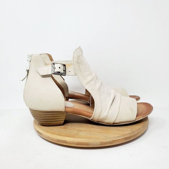 Miz Mooz Shoes Women 40 Corra Off White Pump Buckle Strap Bootie Open Toe Sandal - Picture 6 of 13